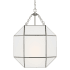 Visual Comfort Morrison 3 Light 19" Wide Pendant with Frosted Glass Shade Brushed Nickel