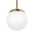 Visual Comfort Leo 8" Wide LED Mini Pendant with Frosted Glass Satin Brass