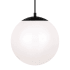 Visual Comfort Leo 12" Wide Pendant with Smooth White Glass Shade Midnight Black
