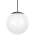 Visual Comfort Leo 12" Wide LED Pendant with Frosted Glass Satin Aluminum