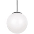 Visual Comfort Leo 14" Wide LED Pendant with Frosted Glass Satin Aluminum