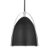Visual Comfort Norman 6" Wide Pendant with Midnight Black Shade Chrome