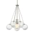 Visual Comfort Bronzeville 14" Wide Pendant with Clear, Seedy Glass Globes Brushed Nickel