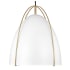 Visual Comfort Norman Single Light 13" Wide Pendant Satin Brass / White