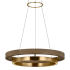 Visual Comfort Grace 24" Wide LED Ring Chandelier Natural Brass / Weathered Oak