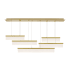 Visual Comfort Sweep 5 Light 58" Wide LED Linear Chandelier Aged Brass / 3000K