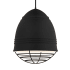 Visual Comfort Loft Grande 3 Light 17" Wide Pendant with Aluminum Dome Shade Rubberized Black w/ Black Cage