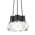 Visual Comfort Mina 3 Light 9" Wide LED Multi Light Pendant with Black and White Cord - Adjustable Color Temperature Black