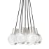 Visual Comfort Mina 7 Light 14" Wide LED Multi Light Pendant with Red Cord - 2200K Satin Nickel