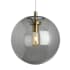 Visual Comfort Palona 14" Wide Pendant with Smoked Glass Shade Aged Brass