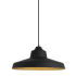 Visual Comfort Zevo Single Light 18" Wide LED Pendant with Metal Shade and 3000K LED Bulb Black/Gold
