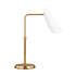 Visual Comfort Tresa 29" Tall LED Swing Arm Desk Lamp Burnished Brass / Matte White