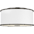 Visual Comfort Aldric 2 Light 19" Wide Semi-Flush Drum Ceiling Fixture with Linen Shade Aged Iron