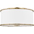 Visual Comfort Aldric 2 Light 19" Wide Semi-Flush Drum Ceiling Fixture with Linen Shade Gild