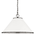 Visual Comfort Aldric 2 Light 22" Wide Pendant with Linen Shade Aged Iron