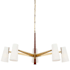 Visual Comfort Olina 5 Light 42" Wide Chandelier Hand-Rubbed Antique Brass / Mahogany / Linen