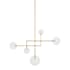 Visual Comfort Linnea 57" Wide LED Chandelier Hand-Rubbed Antique Brass / Clear Glass