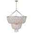 Visual Comfort Jacqueline 32" Two-Tiered Chandelier with Draped Clear Glass by AERIN Burnished Silver Leaf