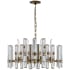 Visual Comfort Bonnington 32" Large Chandelier with Crystal by AERIN Hand Rubbed Antique Brass