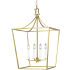 Visual Comfort Southold 4 Light 18" Wide Taper Candle Pendant Burnished Brass