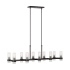 Visual Comfort Geneva 10 Light 50" Wide Linear Pendant Aged Iron