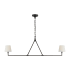 Visual Comfort Perth 2 Light 56" Wide Linear Chandelier Aged Iron
