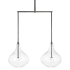 Visual Comfort Lomme 2 Light 26" Wide LED Linear Chandelier with Clear Glass Shades Gun Metal