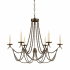Visual Comfort Marigot 33" Candle Style Chandelier by E. F. Chapman Hand Painted Rust Finish