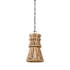 Visual Comfort Antigua 11" Wide Pendant Bronze / Natural Abaca
