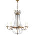 Visual Comfort Paris Flea Market 32" Large Chandelier with Seeded Glass by E. F. Chapman Antique Burnished Brass