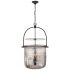 Visual Comfort Lorford 20" Smoke Bell Lantern with Mercury Glass by E. F. Chapman Aged Iron