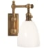 Visual Comfort Pimlico Single Light 6" Wide Bathroom Sconce with White Glass Shade Antique Burnished Brass
