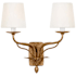 Visual Comfort Amalfi 2 Light 16" Tall Wall Sconce Milano Gold / Linen