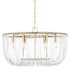 Visual Comfort Pierce 6 Light 28" Wide Pendant with Clear Glass Rods Burnished Brass