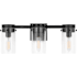 Visual Comfort Garrett 3 Light 21" Wide Vanity Light with Clear Glass Shades Aged Iron