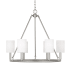 Visual Comfort Egmont 6-Light Large Chandelier by Drew & Jonathan Brushed Steel