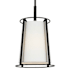 Visual Comfort Cortes 10" Wide Mini Pendant with Linen Shade Midnight Black