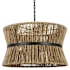 Visual Comfort Thurlo 3 Light 24" Wide Pendant with Natural Abaca Rope Shade Midnight Black