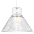 Visual Comfort Liouet 18" Wide Pendant with Clear Ribbed Glass Shade Brushed Nickel