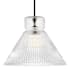 Visual Comfort Liouet 18" Wide Pendant with Clear Ribbed Glass Shade Midnight Black