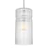 Visual Comfort Liouet 7" Wide Mini Pendant with Clear Ribbed Glass Shade Brushed Nickel