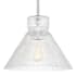 Visual Comfort Liouet 12" Wide Pendant with Clear Ribbed Glass Shade Brushed Nickel