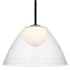 Visual Comfort Suma 16" Wide Pendant with Clear Glass Outer And Opal Etched Glass Inner Shade Midnight Black
