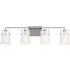 Visual Comfort Crofton 4 Light 33" Wide Vanity Light with Clear Crackle Glass Shades Brushed Nickel