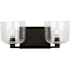 Visual Comfort Lochdale 2 Light 15" Wide Vanity Light with Clear Ribbed Glass Shades Midnight Black