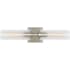 Visual Comfort Sarita 2 Light 21" Wide Bath Bar with Clear Ribbed Glass Shades Brushed Nickel