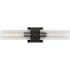 Visual Comfort Sarita 2 Light 21" Wide Bath Bar with Clear Ribbed Glass Shades Midnight Black
