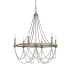 Visual Comfort Beverly 6 Light 28" Wide Beaded Candle Style Chandelier French Washed Oak / Distressed White Wood