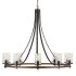 Visual Comfort Angelo 10 Light 48" Wide Chandelier Distressed Weathered Oak / Slate Grey Metal
