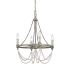 Visual Comfort Beverly 4 Light 18" Wide Beaded Candle Style Chandelier French Washed Oak / Distressed White Wood